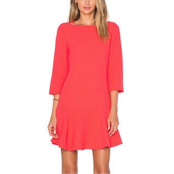 Kate Spade Dress 2 Coral Red Pink Caution To The Wind Flounce - Picture 9 of 9